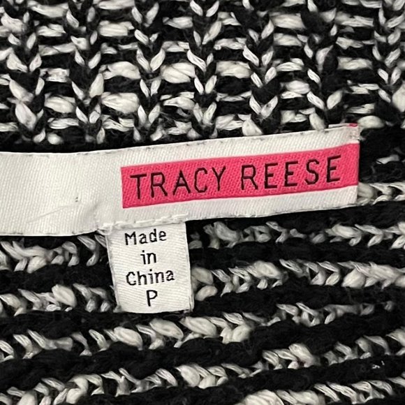 Tracy Reese Anthropologie XXS Black and White Marled Knit Front Zip Swea… - Picture 4 of 5